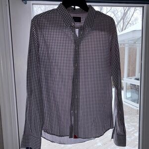 UNTUCKit Men's Gingham Shirt - Gray and White